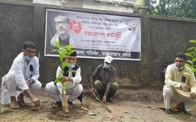 জাতির জনক বঙ্গবন্ধু শেখ মুজিবুর রহমানের ৪৫ তম মৃত্যুবার্ষিক উপলক্ষে বৃক্ষরোপণ কর্মসূচি পালন করা হয়