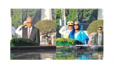 অনির্বাণে রাষ্ট্রপতি ও প্রধানমন্ত্রীর শ্রদ্ধা